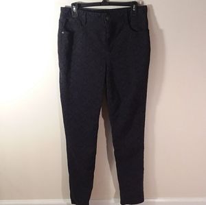 I154, LUCIE, Black print Jean's, size 14,